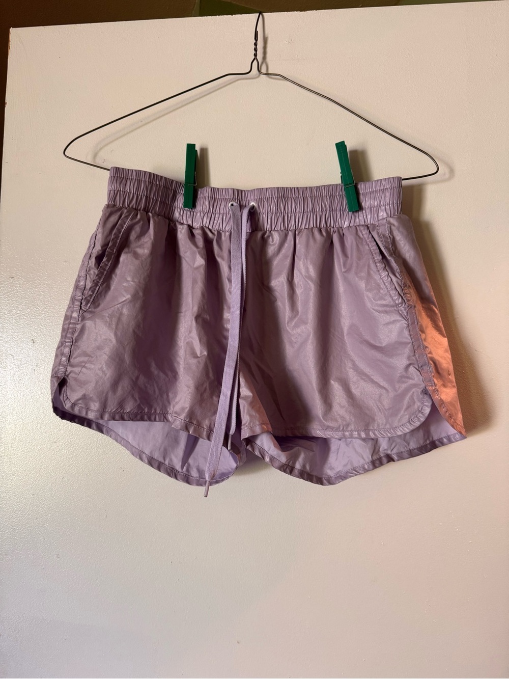 Women's Light Purple Athletic Shorts with Drawstring Waist